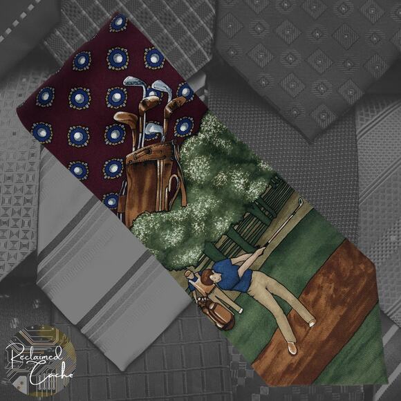 Golfer In Swing Tie - Picture 1 of 6